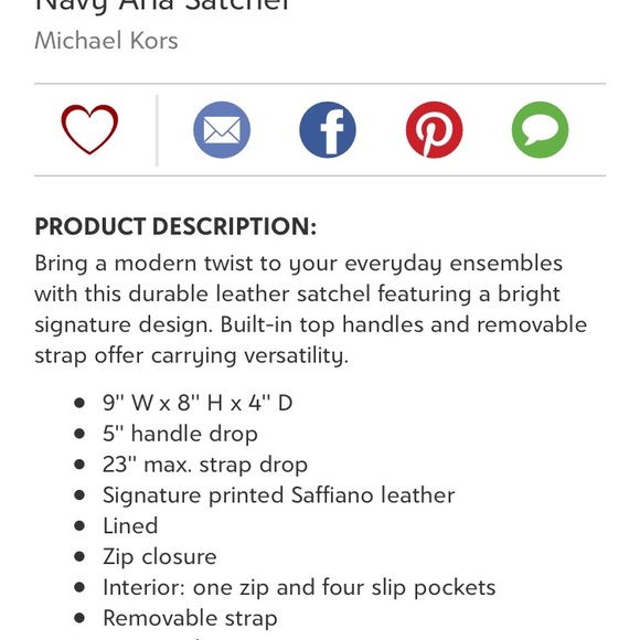 Michael Kors Aria Satchel- New with tags! - Picture 5 of 5